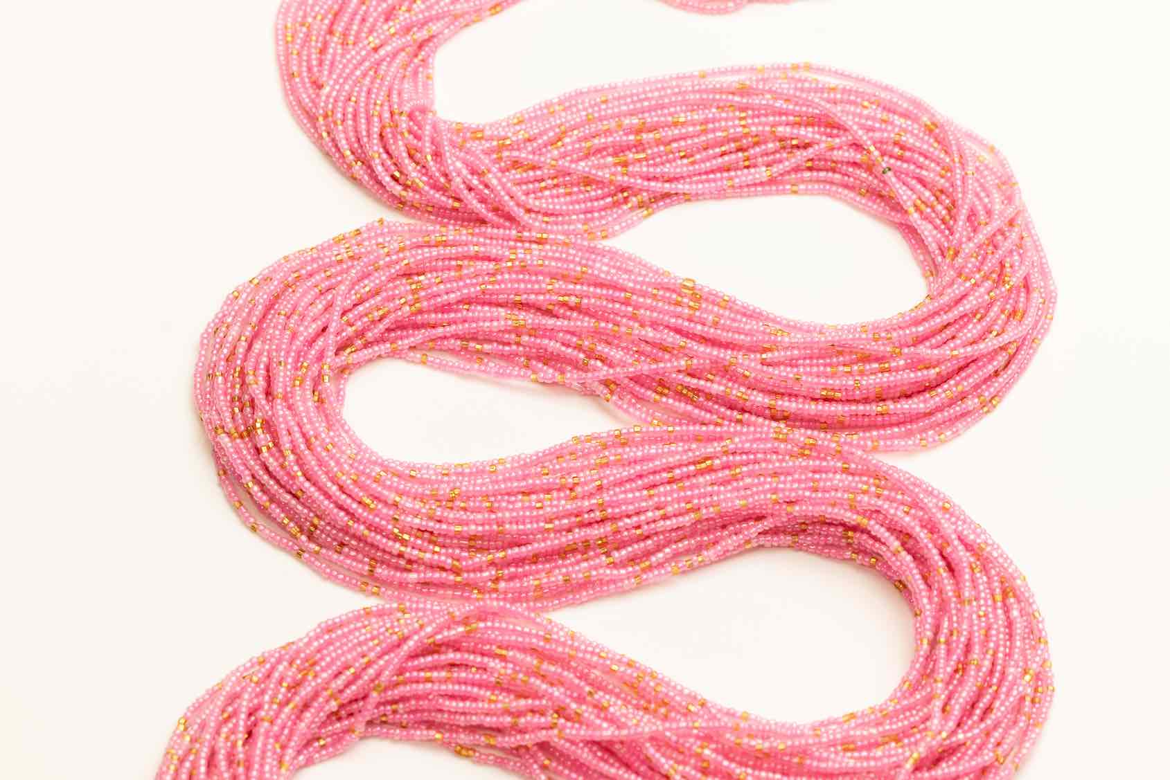Bubblegum Pink & Gold Waist Beads