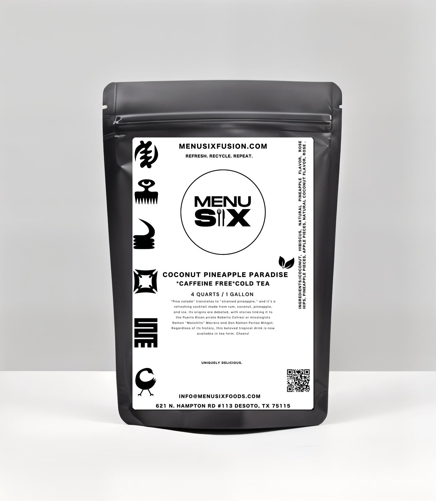 coconut pineapple tea bag packaging