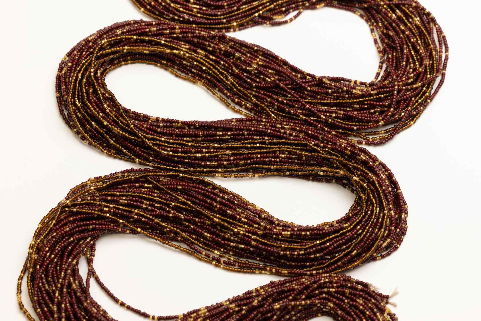 Wine & Gold Waist Beads